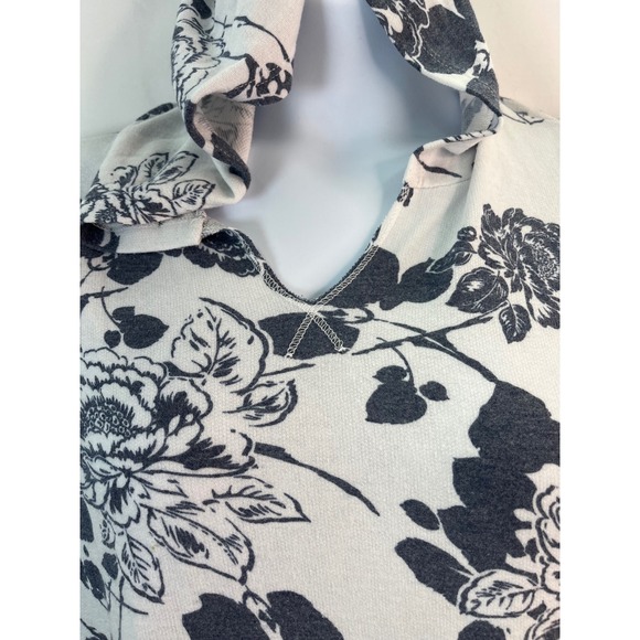 Alison Grace Women's L Floral Soft T Shirt Hoodie Pullover Peasant Beach Cottage - Picture 10 of 13